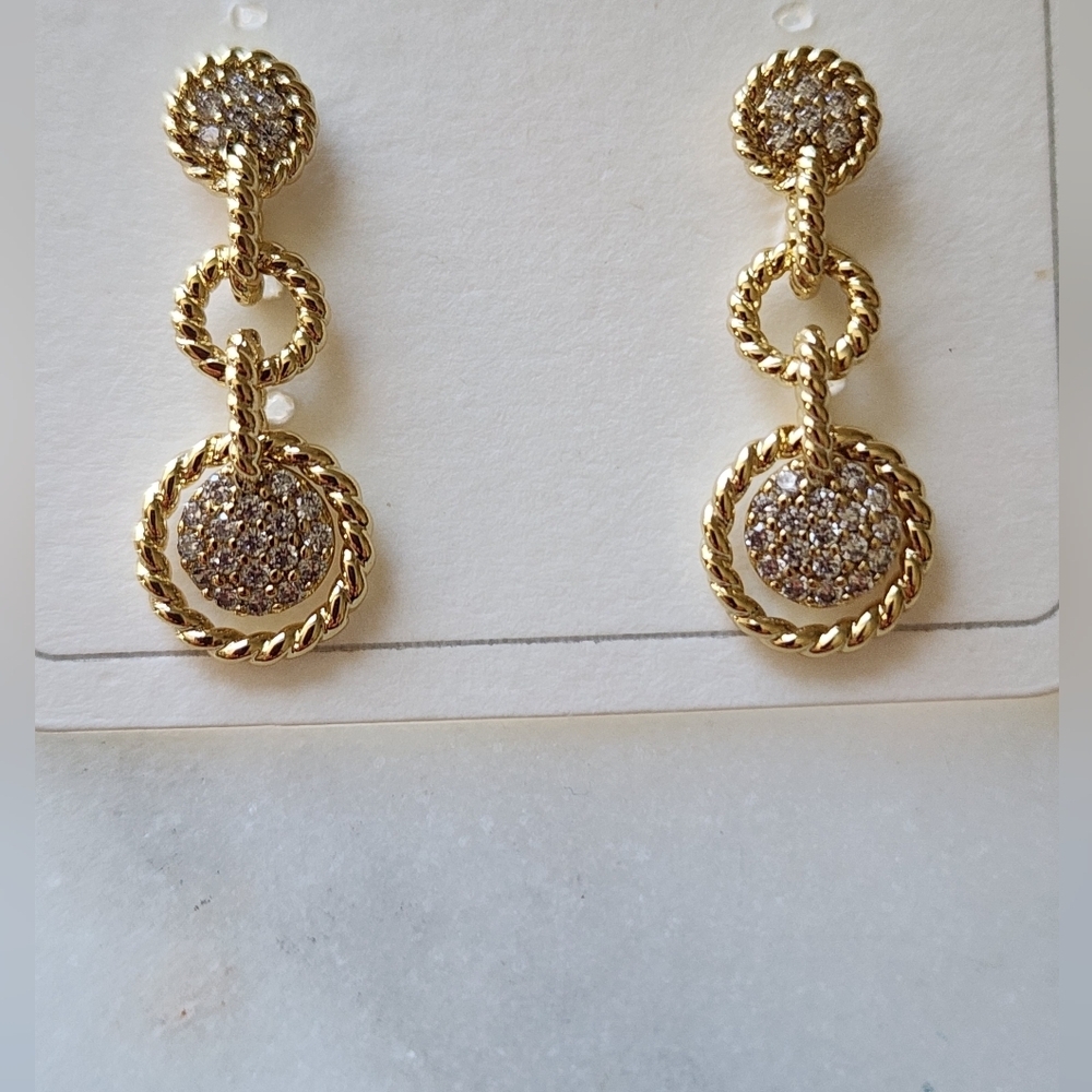 Elegant Gold and Silver Plated Dangle Earrings